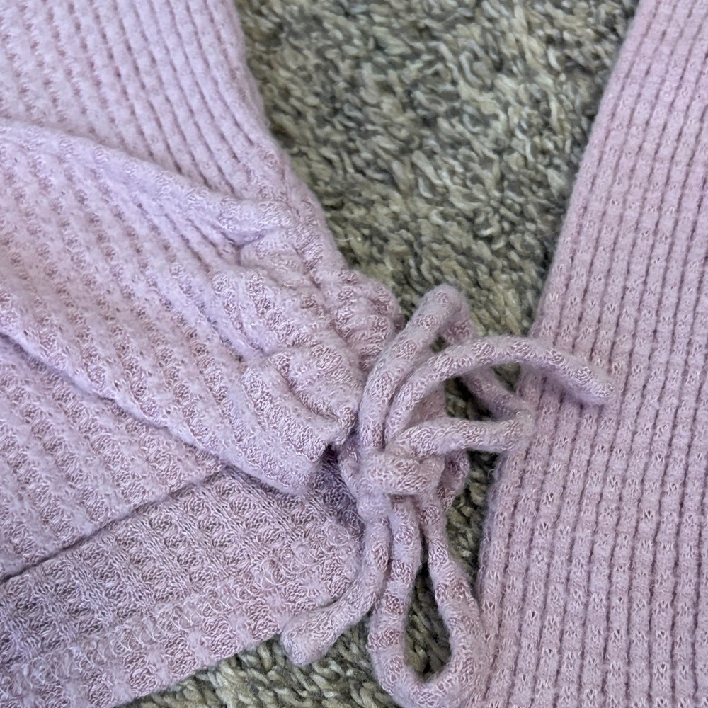 Lilac Ribbed Wrap Blouse - Picture 3 of 5